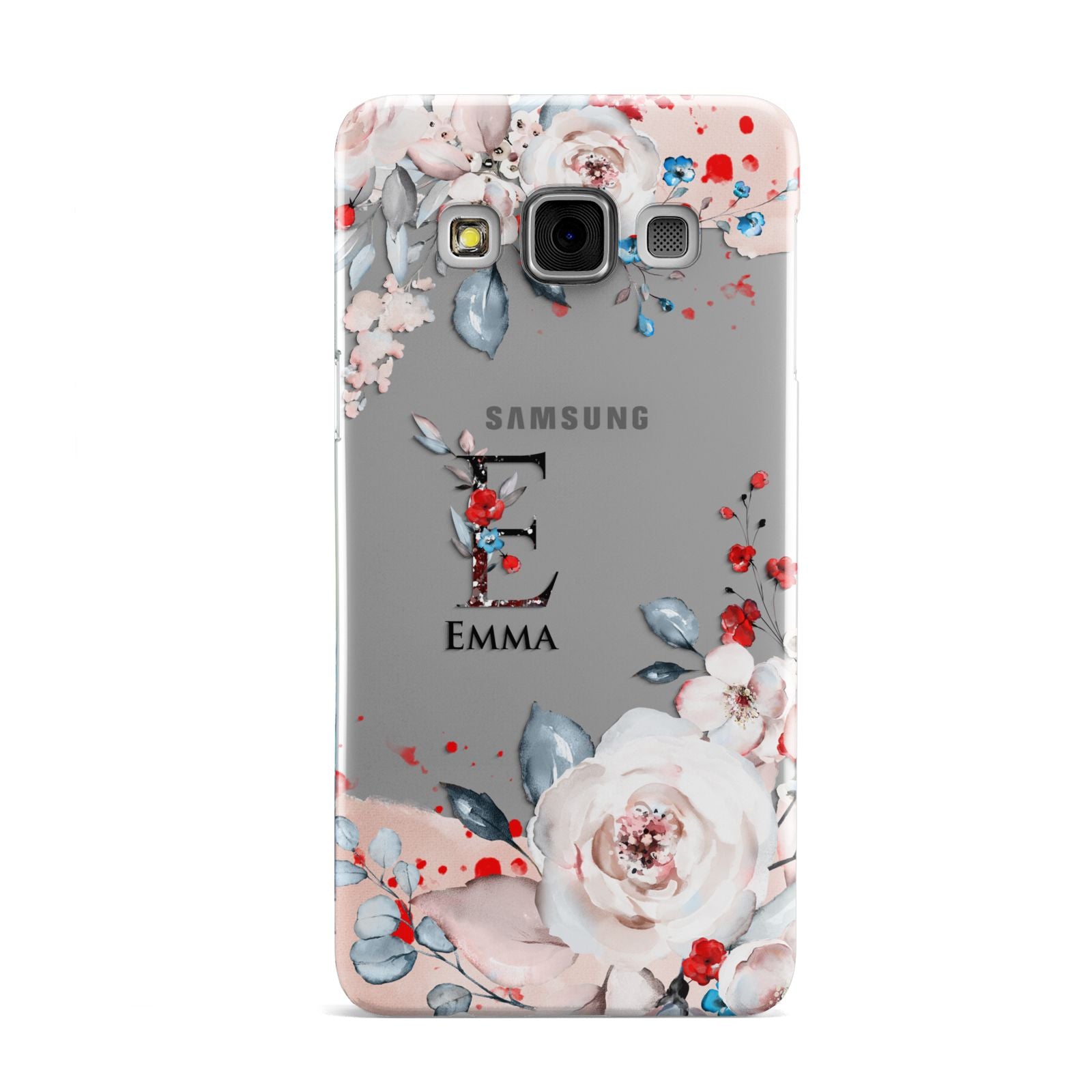 Monogrammed Roses Floral Wreath Samsung Galaxy A3 Case