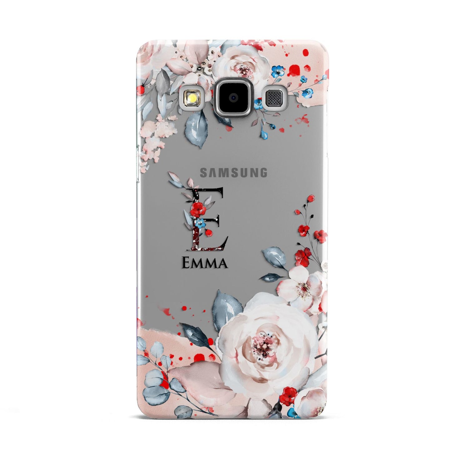 Monogrammed Roses Floral Wreath Samsung Galaxy A5 Case