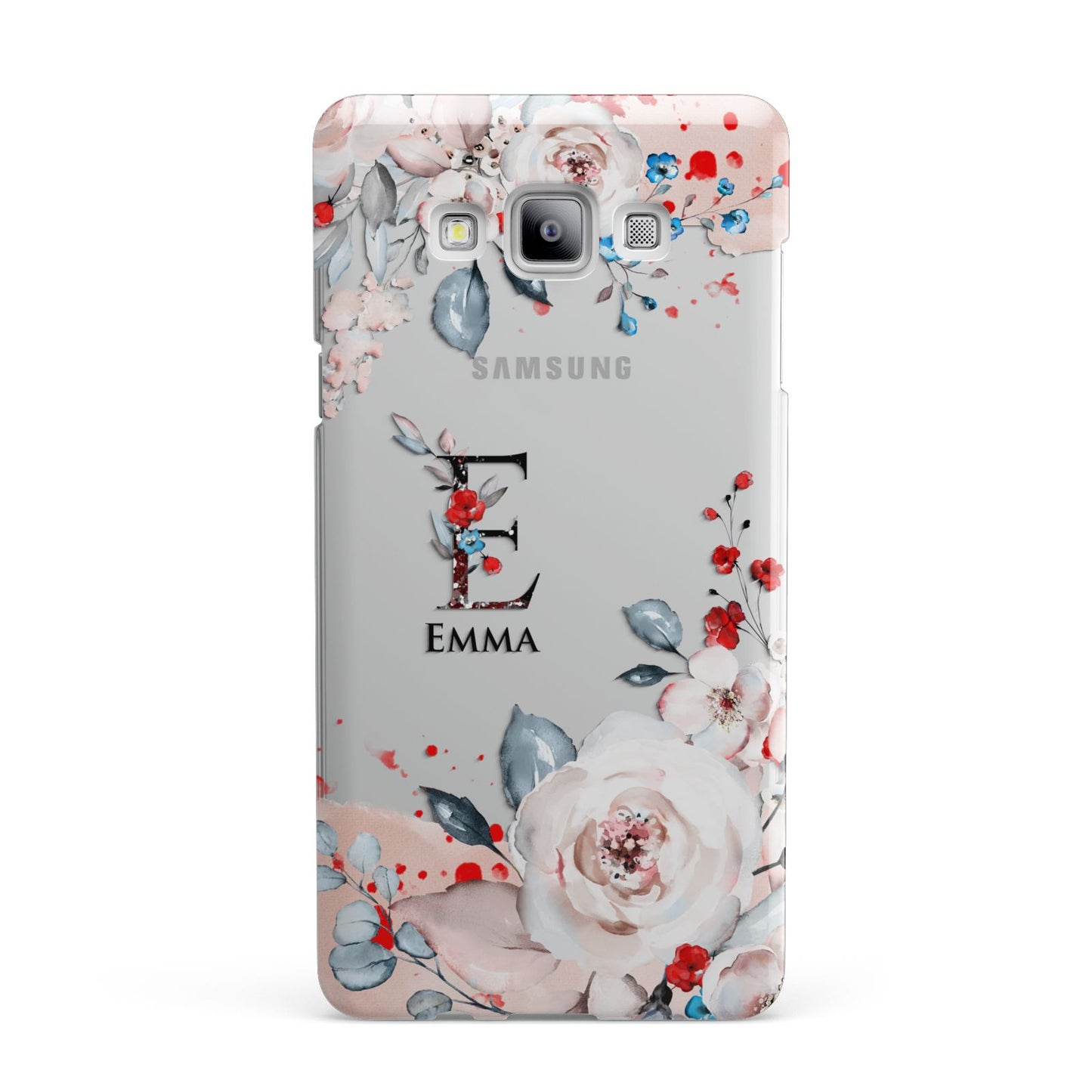 Monogrammed Roses Floral Wreath Samsung Galaxy A7 2015 Case