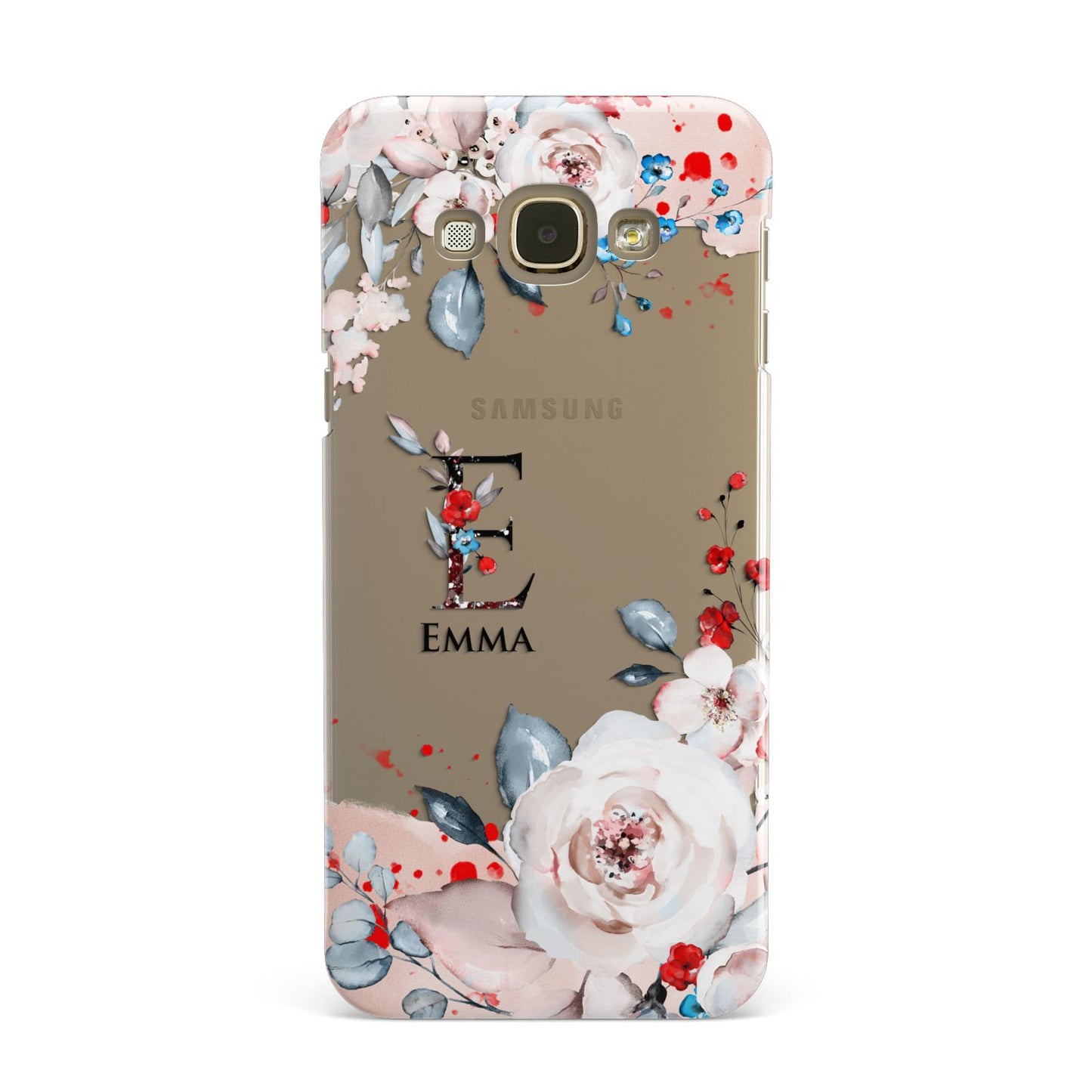 Monogrammed Roses Floral Wreath Samsung Galaxy A8 Case