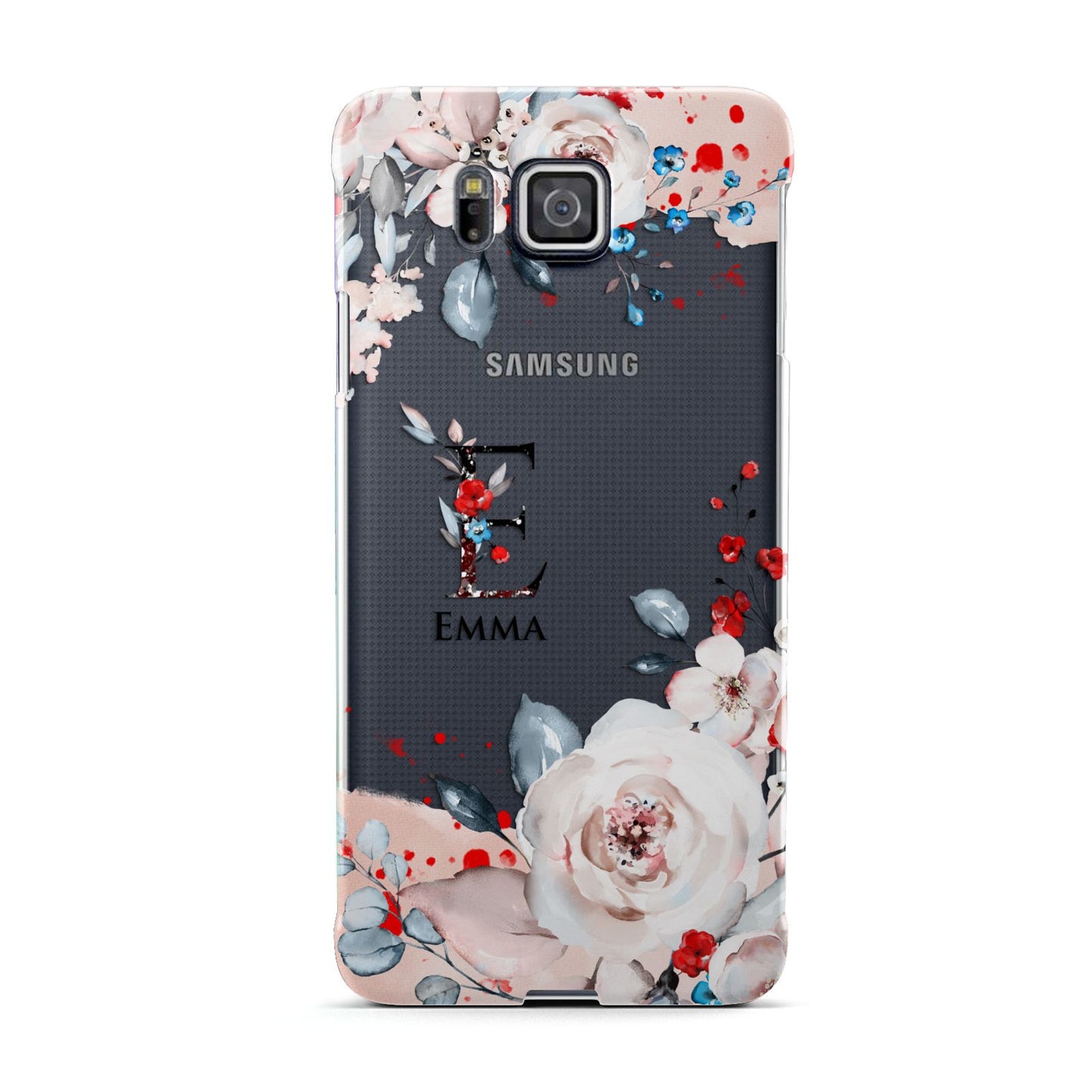 Monogrammed Roses Floral Wreath Samsung Galaxy Alpha Case