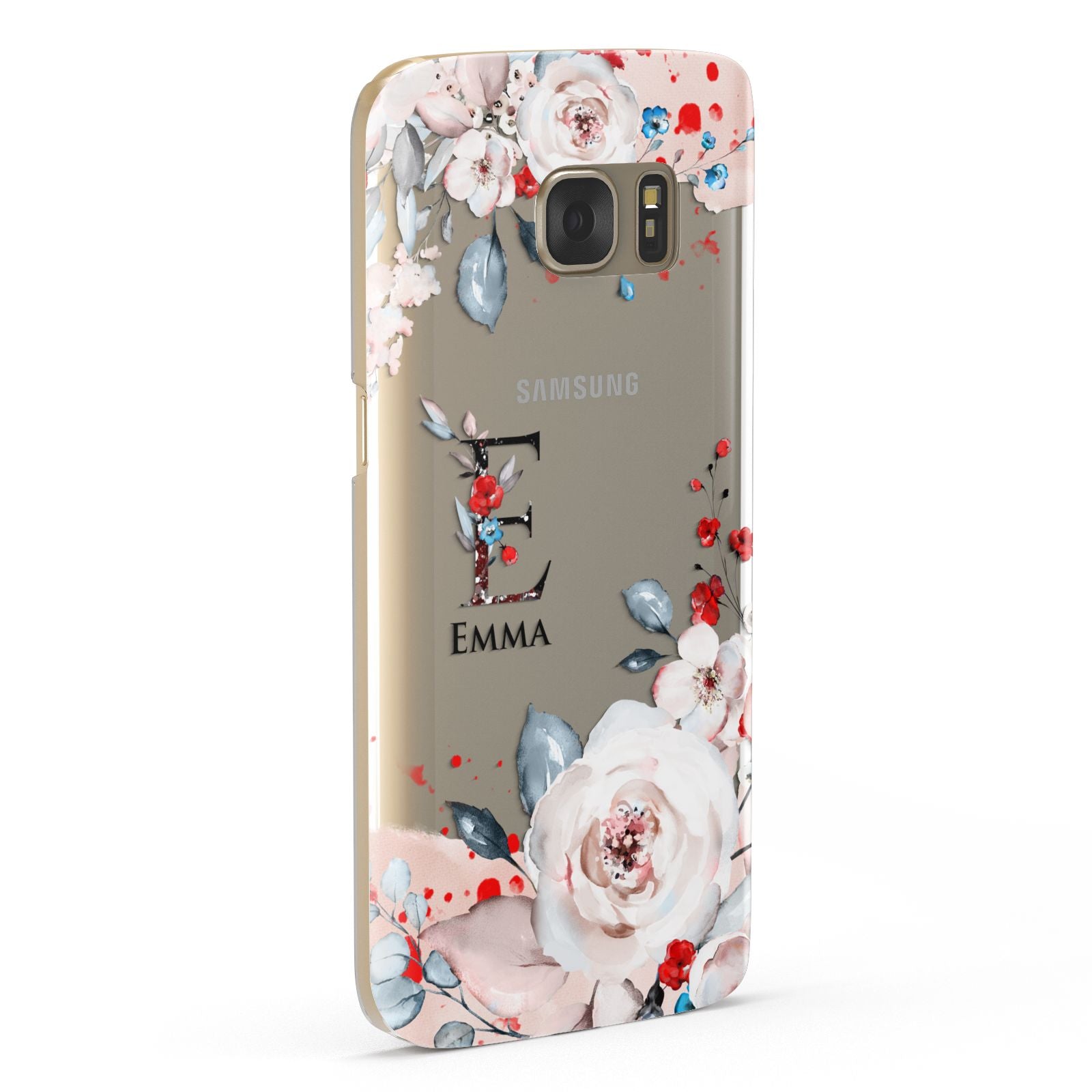 Monogrammed Roses Floral Wreath Samsung Galaxy Case Fourty Five Degrees