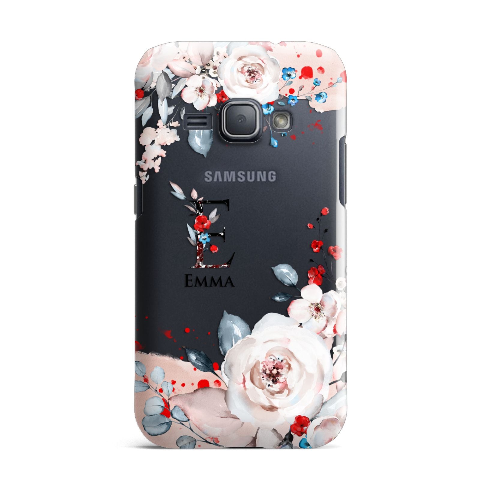 Monogrammed Roses Floral Wreath Samsung Galaxy J1 2016 Case
