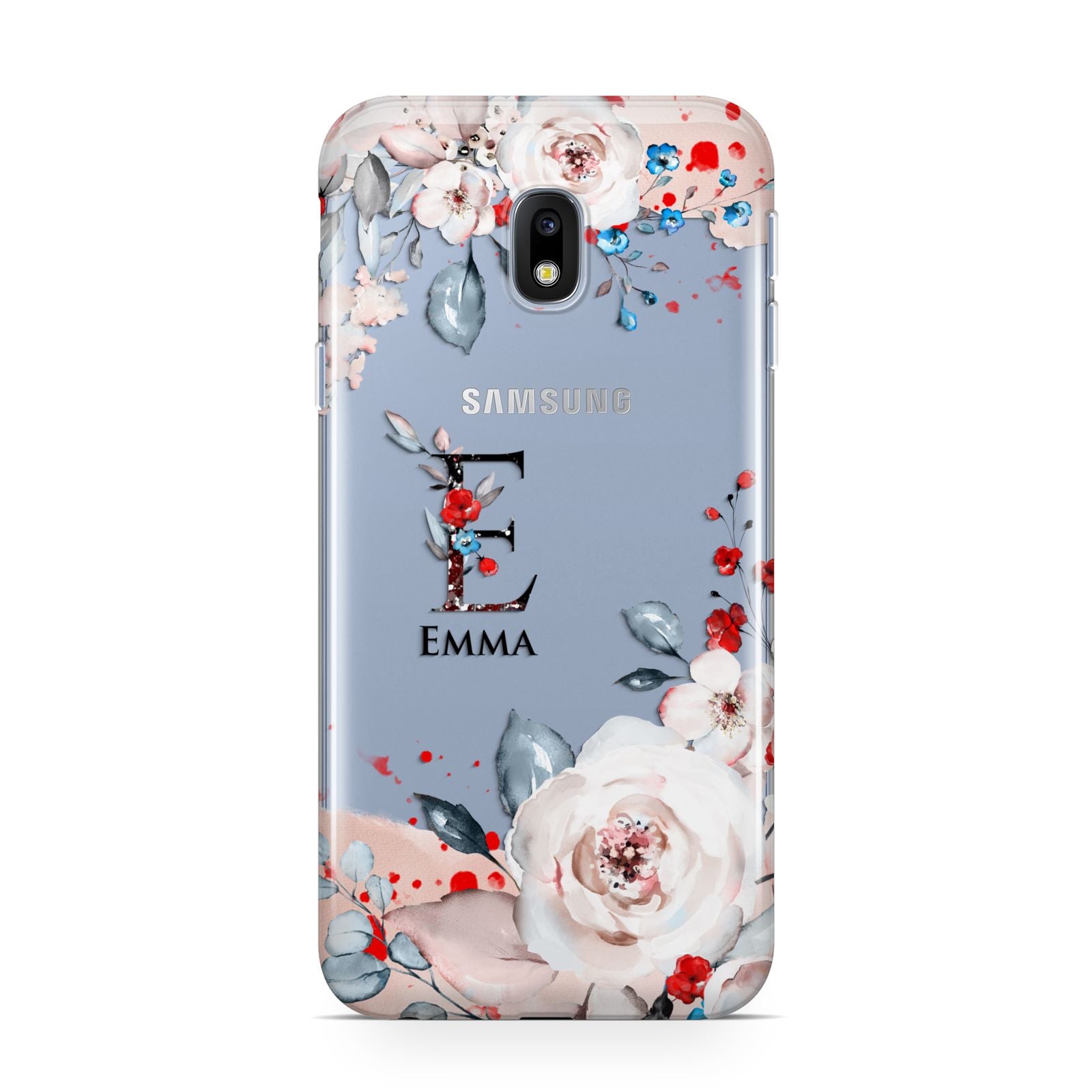 Monogrammed Roses Floral Wreath Samsung Galaxy J3 2017 Case