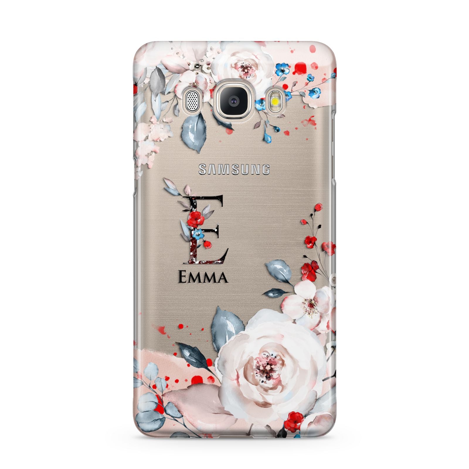 Monogrammed Roses Floral Wreath Samsung Galaxy J5 2016 Case