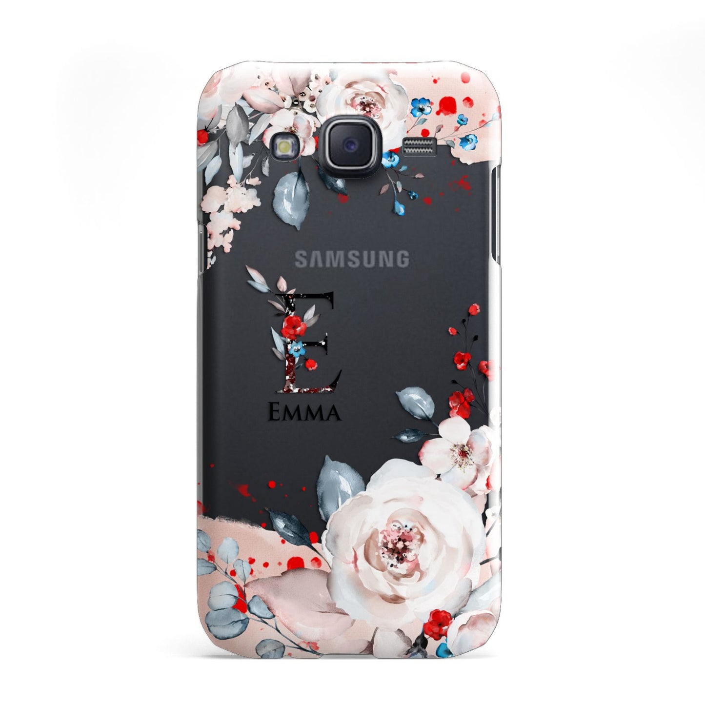 Monogrammed Roses Floral Wreath Samsung Galaxy J5 Case