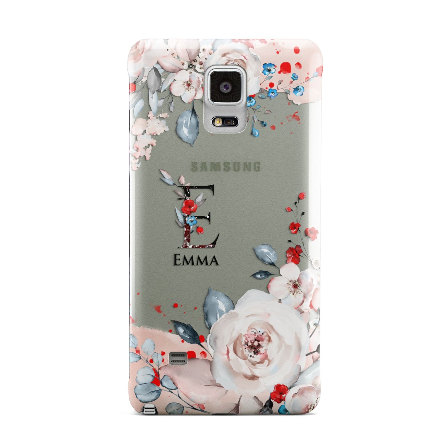 Monogrammed Roses Floral Wreath Samsung Galaxy Note 4 Case