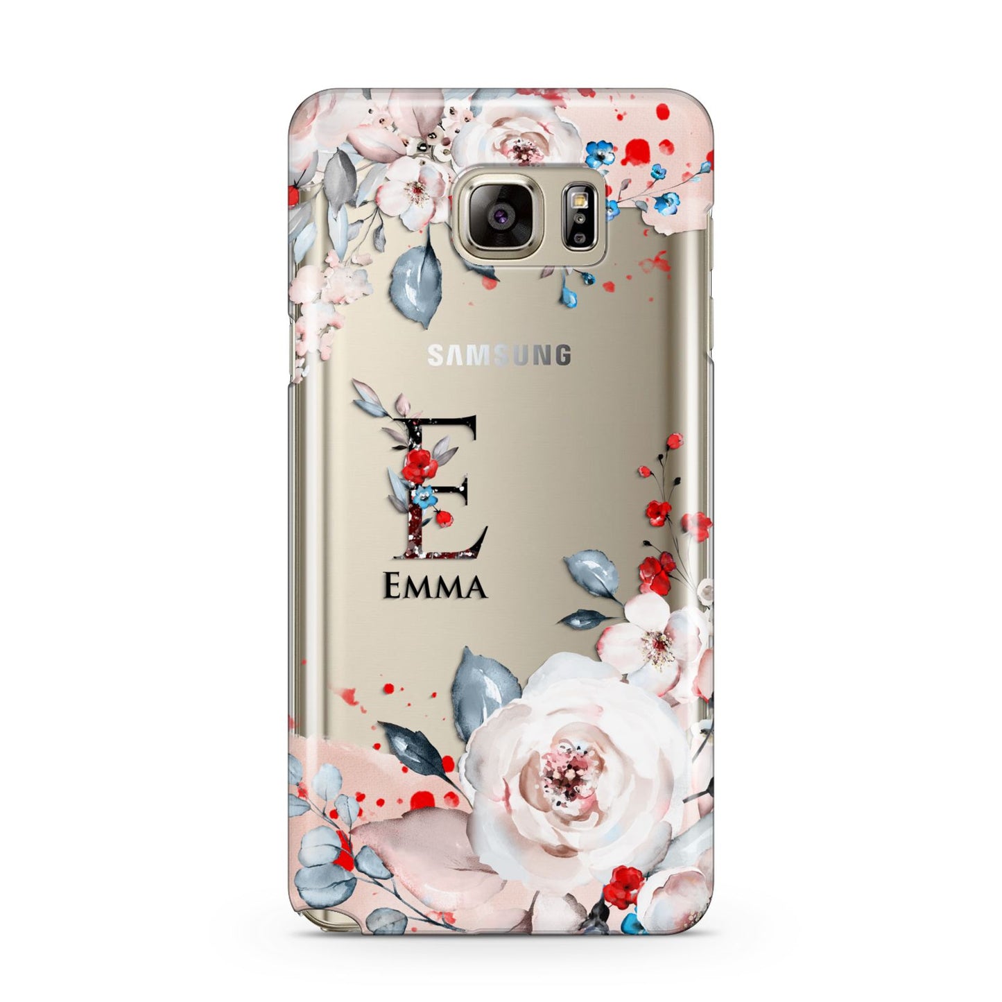 Monogrammed Roses Floral Wreath Samsung Galaxy Note 5 Case