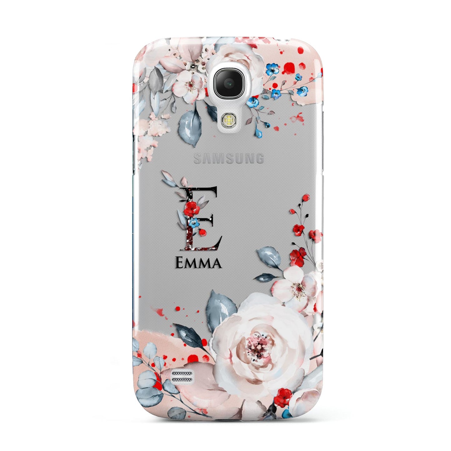 Monogrammed Roses Floral Wreath Samsung Galaxy S4 Mini Case