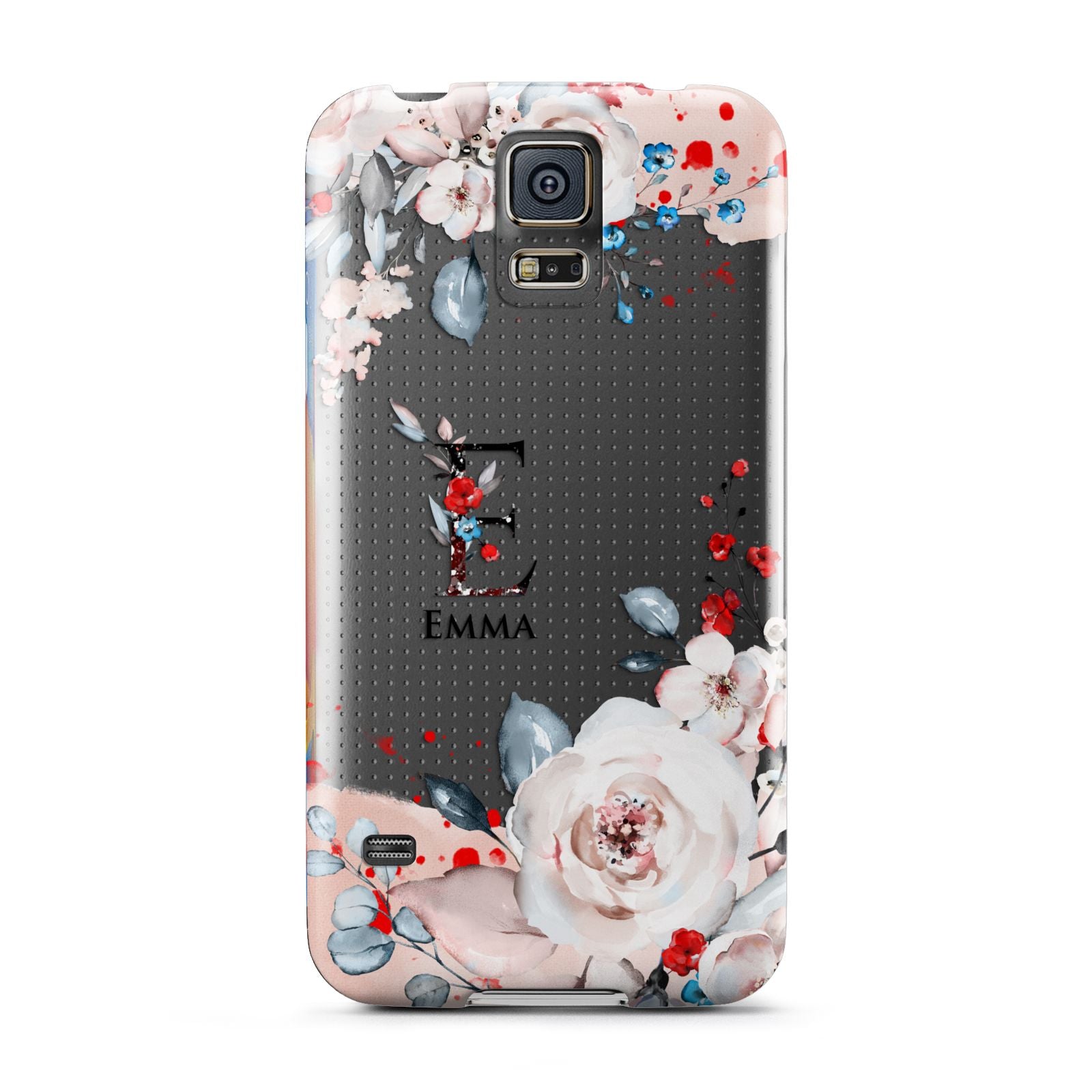 Monogrammed Roses Floral Wreath Samsung Galaxy S5 Case