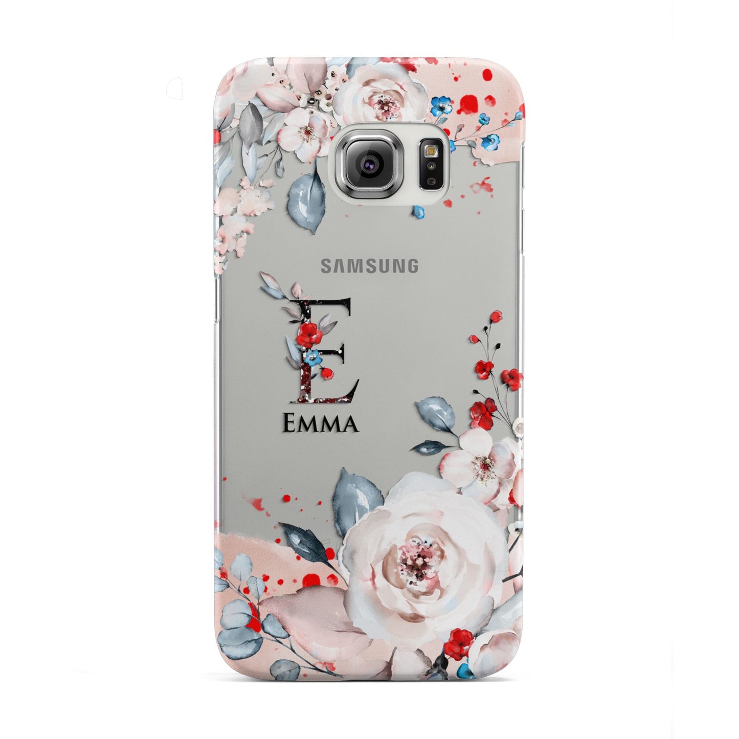 Monogrammed Roses Floral Wreath Samsung Galaxy S6 Edge Case