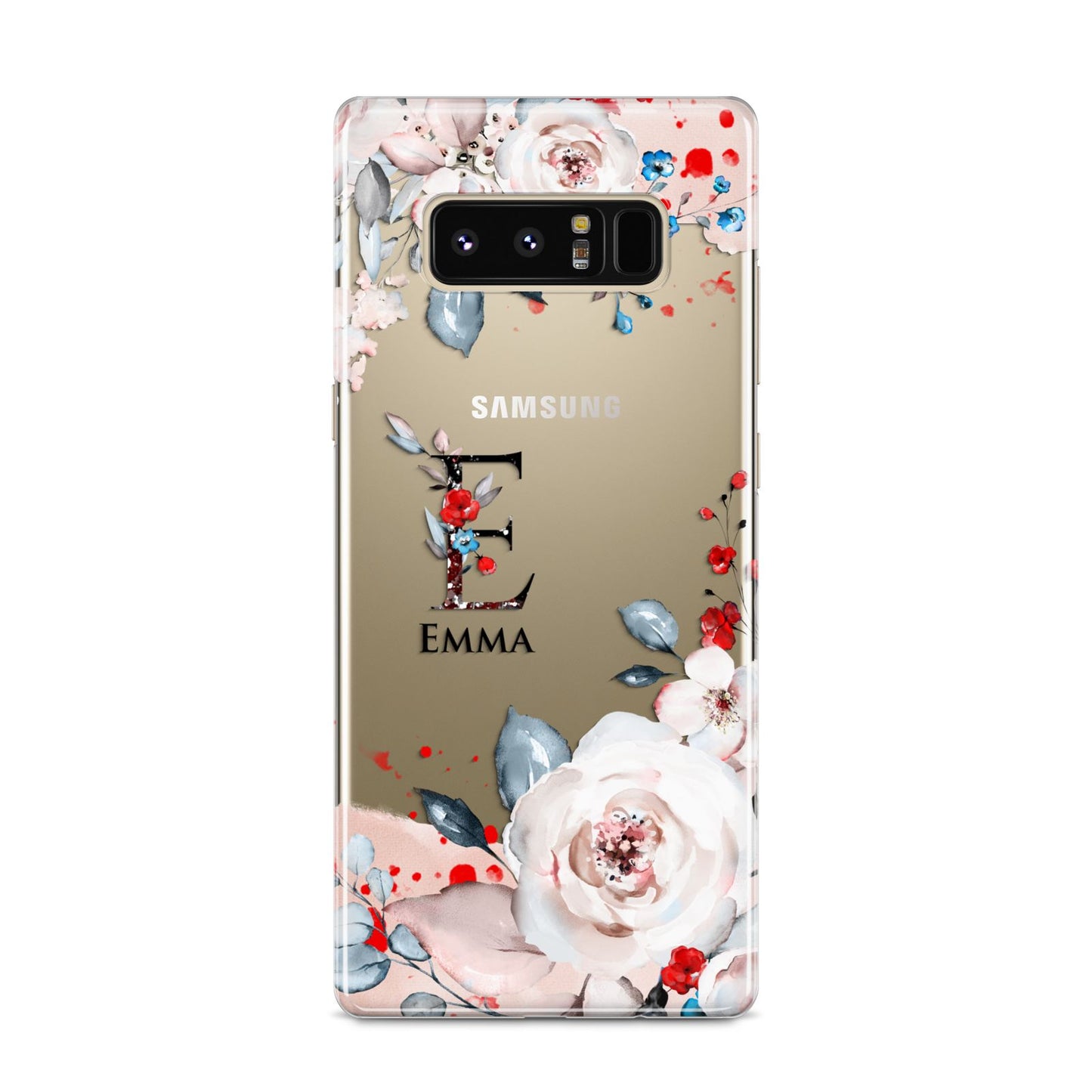 Monogrammed Roses Floral Wreath Samsung Galaxy S8 Case
