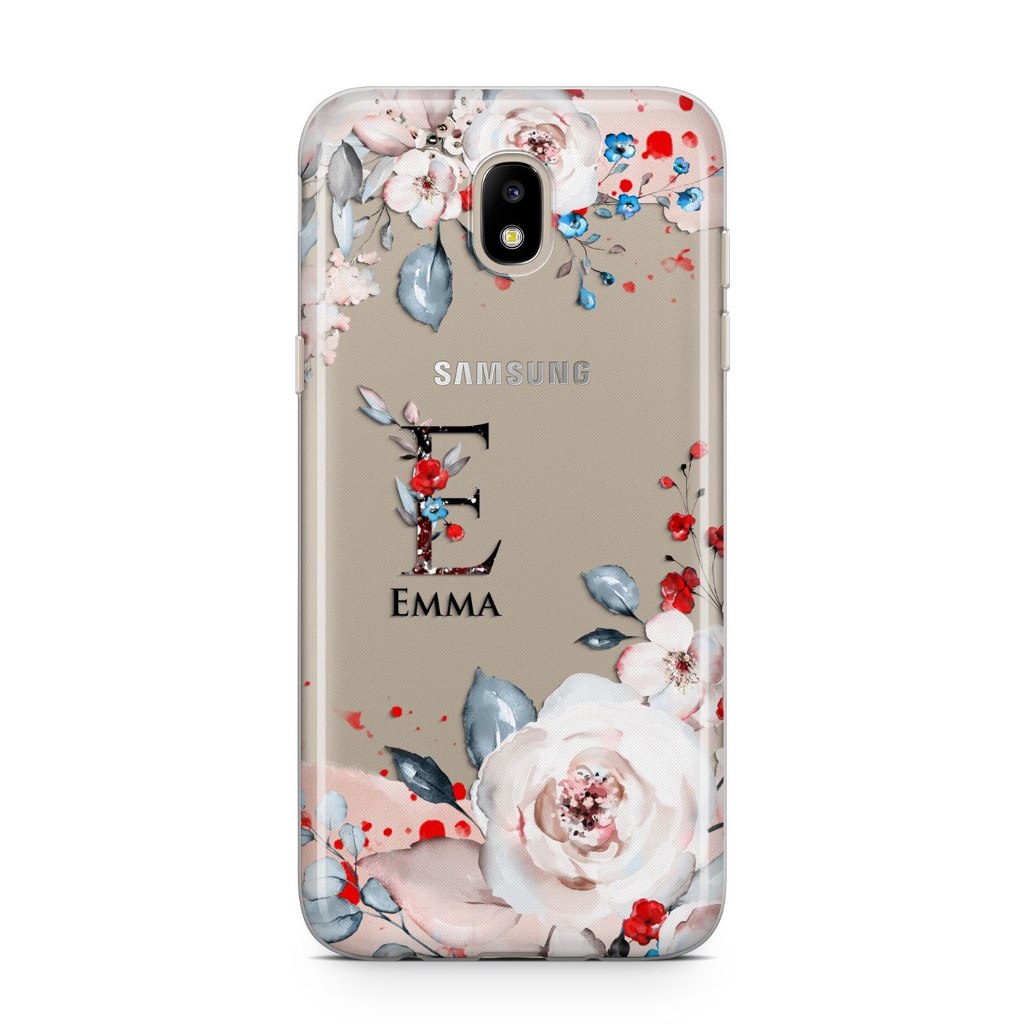 Monogrammed Roses Floral Wreath Samsung J5 2017 Case