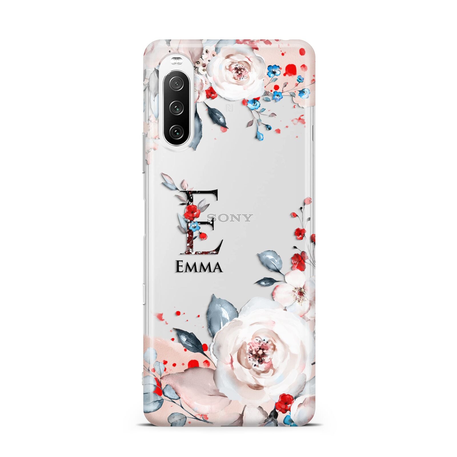 Monogrammed Roses Floral Wreath Sony Xperia 10 III Case