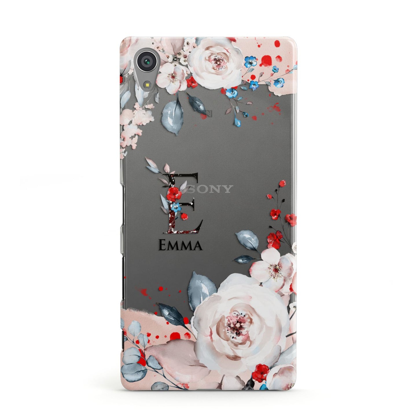 Monogrammed Roses Floral Wreath Sony Xperia Case