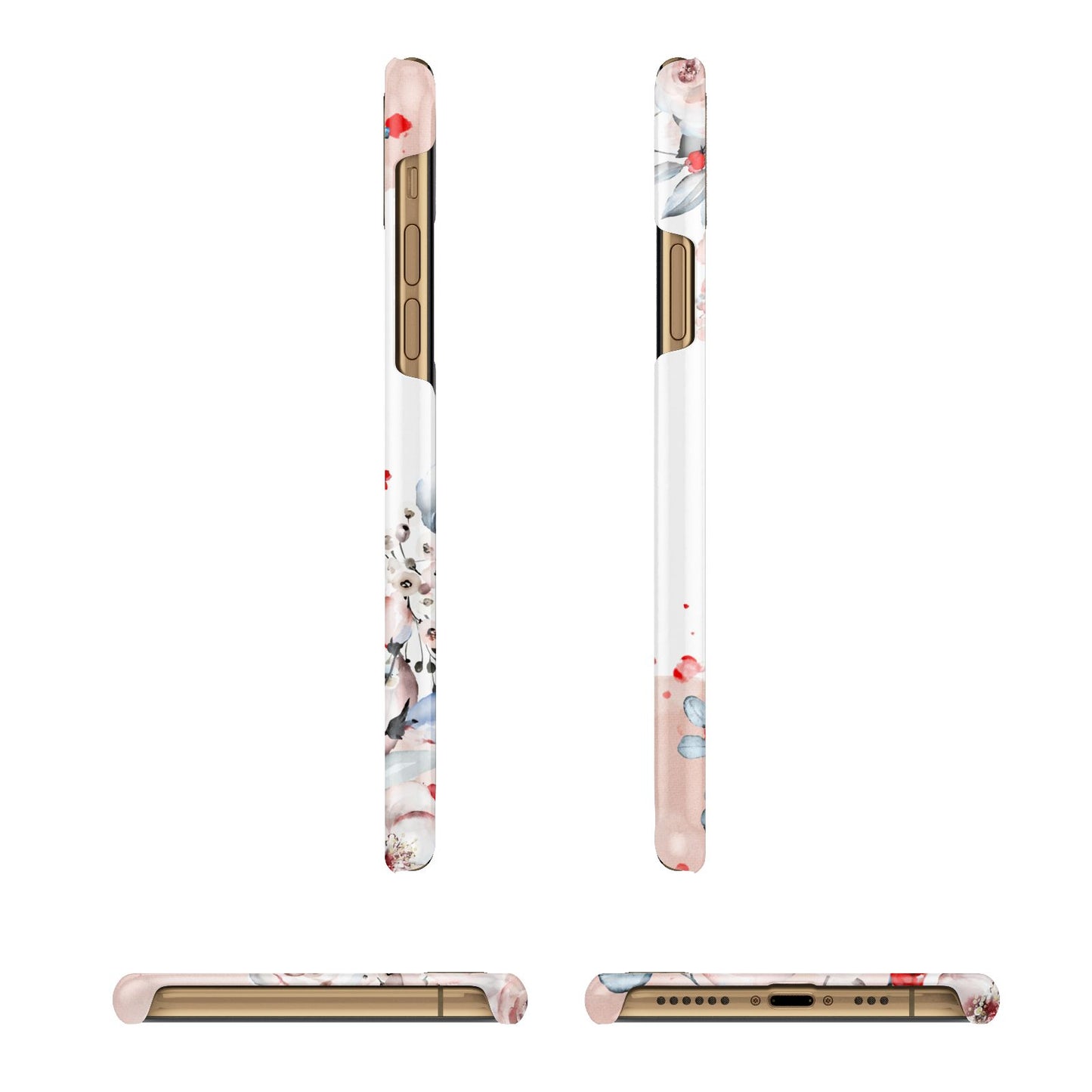 Monogrammed Roses Floral Wreath iPhone 11 3D Snap Case Angle Images