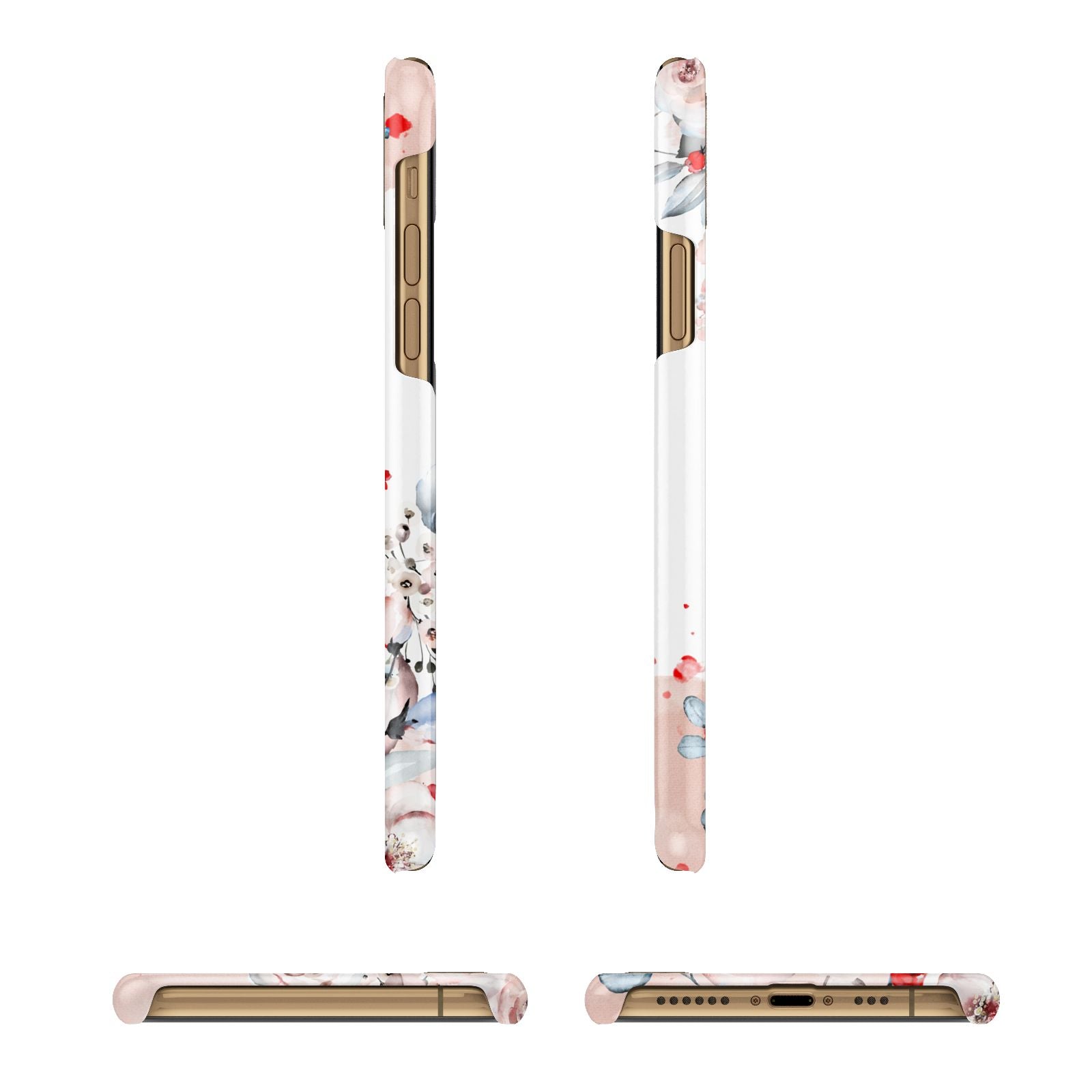 Monogrammed Roses Floral Wreath iPhone 11 3D Snap Case Angle Images