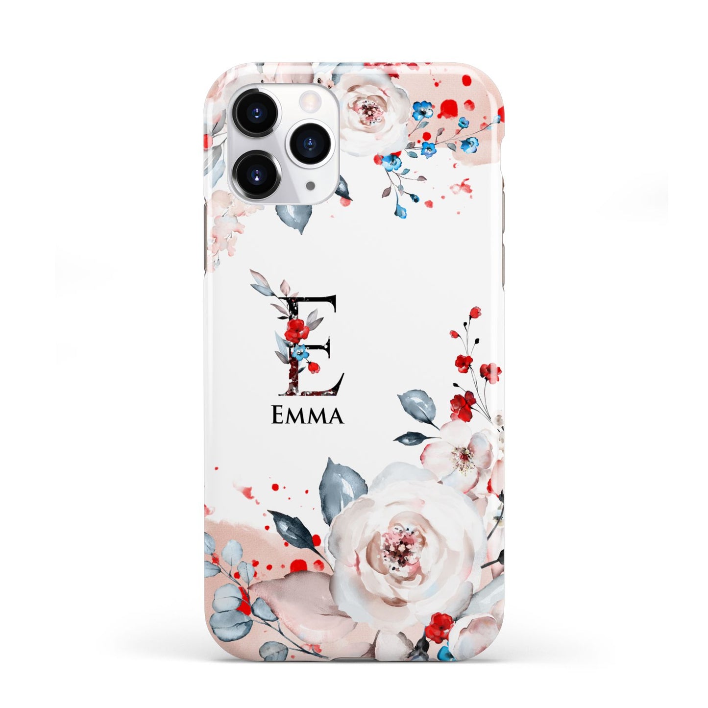 Monogrammed Roses Floral Wreath iPhone 11 Pro 3D Tough Case