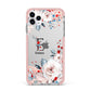Monogrammed Roses Floral Wreath iPhone 11 Pro Max Impact Pink Edge Case