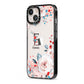 Monogrammed Roses Floral Wreath iPhone 13 Black Impact Case Side Angle on Silver phone