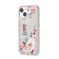 Monogrammed Roses Floral Wreath iPhone 14 Glitter Tough Case Starlight Angled Image