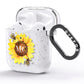 Monogrammed Sunflower with Little Bees AirPods Glitter Case Side Image