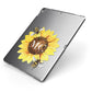 Monogrammed Sunflower with Little Bees Apple iPad Case on Grey iPad Side View