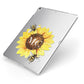Monogrammed Sunflower with Little Bees Apple iPad Case on Silver iPad Side View