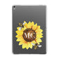 Monogrammed Sunflower with Little Bees Apple iPad Grey Case