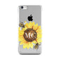 Monogrammed Sunflower with Little Bees Apple iPhone 5c Case