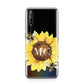Monogrammed Sunflower with Little Bees Huawei Enjoy 10s Phone Case