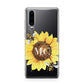 Monogrammed Sunflower with Little Bees Huawei P30 Phone Case