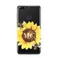 Monogrammed Sunflower with Little Bees Huawei Y7 2018