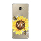 Monogrammed Sunflower with Little Bees Samsung Galaxy A3 2016 Case on gold phone