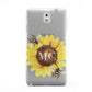 Monogrammed Sunflower with Little Bees Samsung Galaxy Note 3 Case
