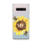Monogrammed Sunflower with Little Bees Samsung Galaxy S10 Plus Case