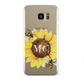 Monogrammed Sunflower with Little Bees Samsung Galaxy S7 Edge Case
