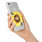 Monogrammed Sunflower with Little Bees iPhone 7 Bumper Case on Silver iPhone Alternative Image