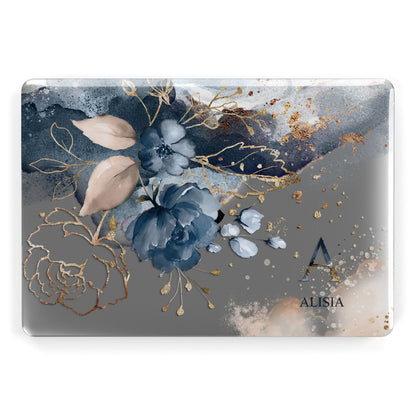 Monogrammed Watercolour Flower Elements Apple MacBook Case
