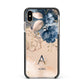 Monogrammed Watercolour Flower Elements Apple iPhone Xs Max Impact Case Black Edge on Gold Phone