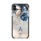 Monogrammed Watercolour Flower Elements Apple iPhone Xs Max Impact Case Black Edge on Silver Phone