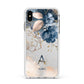 Monogrammed Watercolour Flower Elements Apple iPhone Xs Max Impact Case White Edge on Silver Phone