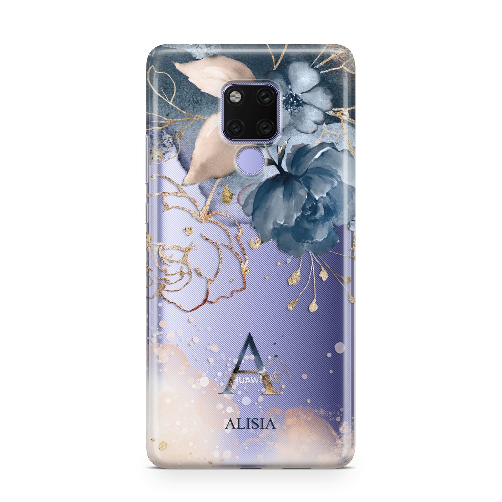 Monogrammed Watercolour Flower Elements Huawei Mate 20X Phone Case