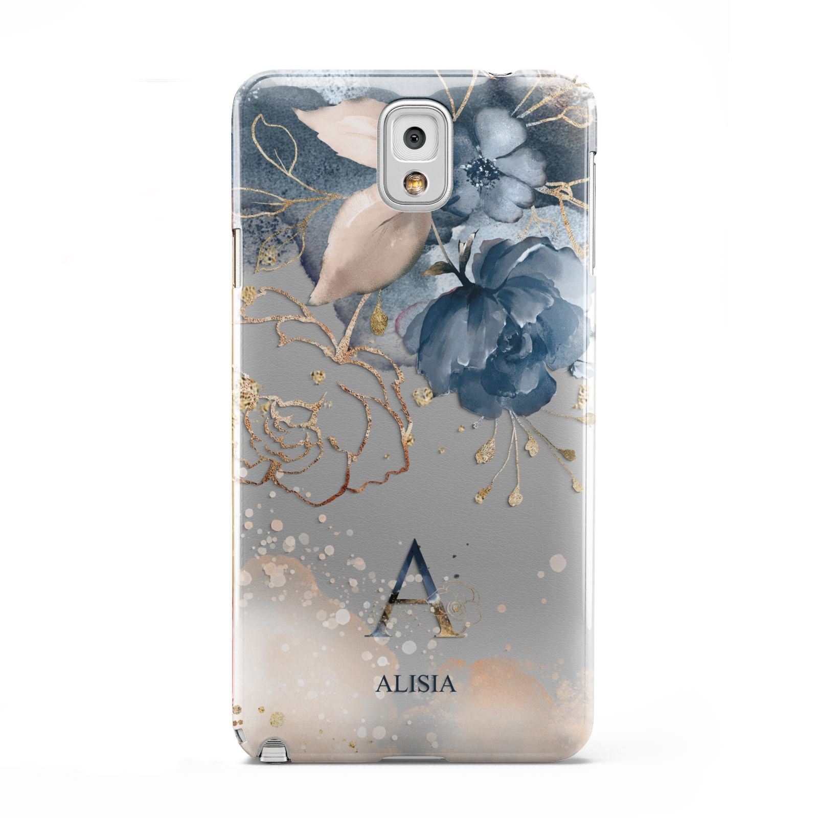 Monogrammed Watercolour Flower Elements Samsung Galaxy Note 3 Case