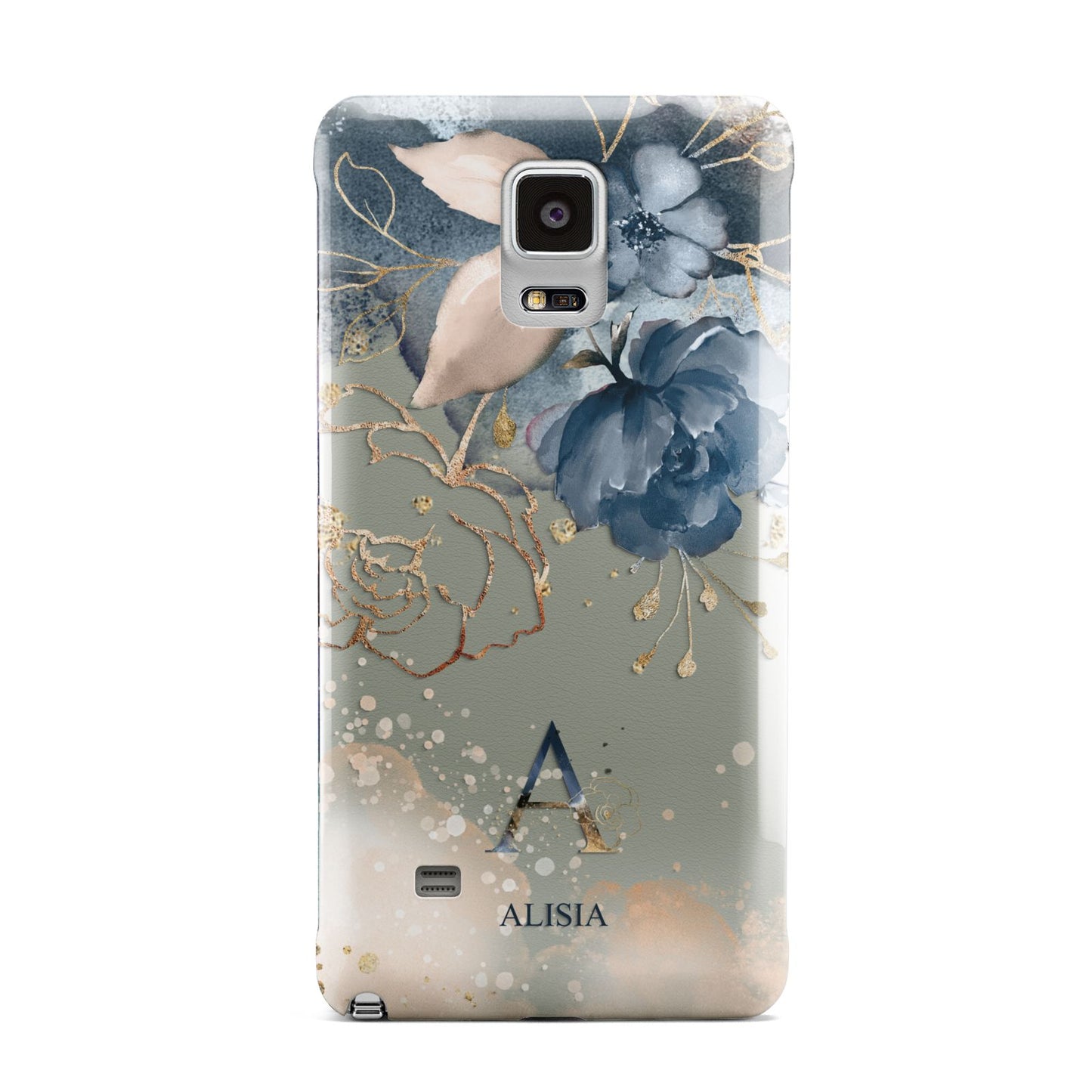 Monogrammed Watercolour Flower Elements Samsung Galaxy Note 4 Case