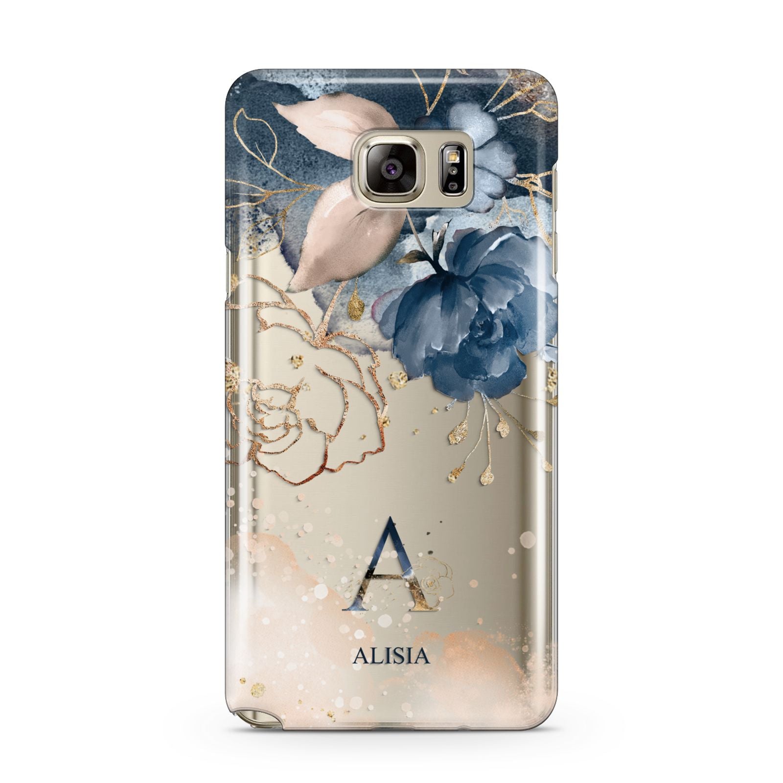 Monogrammed Watercolour Flower Elements Samsung Galaxy Note 5 Case