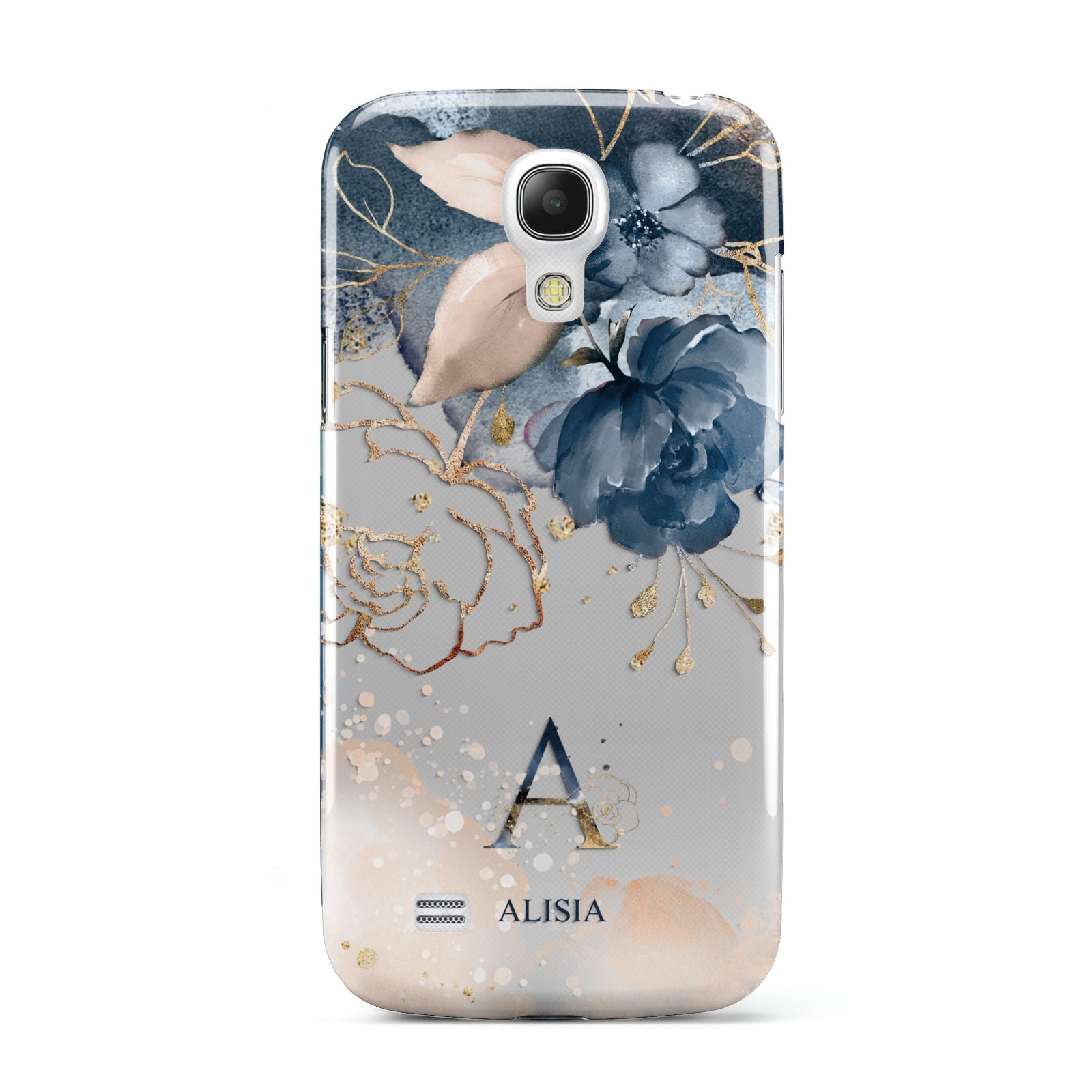 Monogrammed Watercolour Flower Elements Samsung Galaxy S4 Mini Case