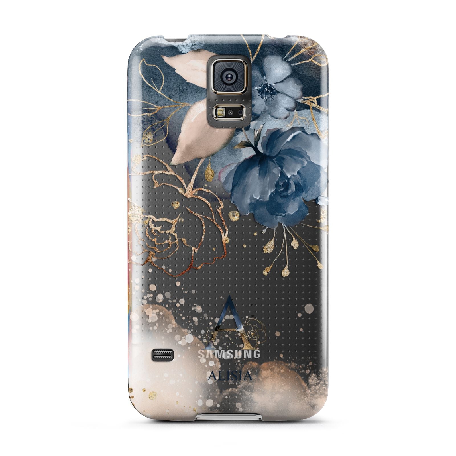 Monogrammed Watercolour Flower Elements Samsung Galaxy S5 Case
