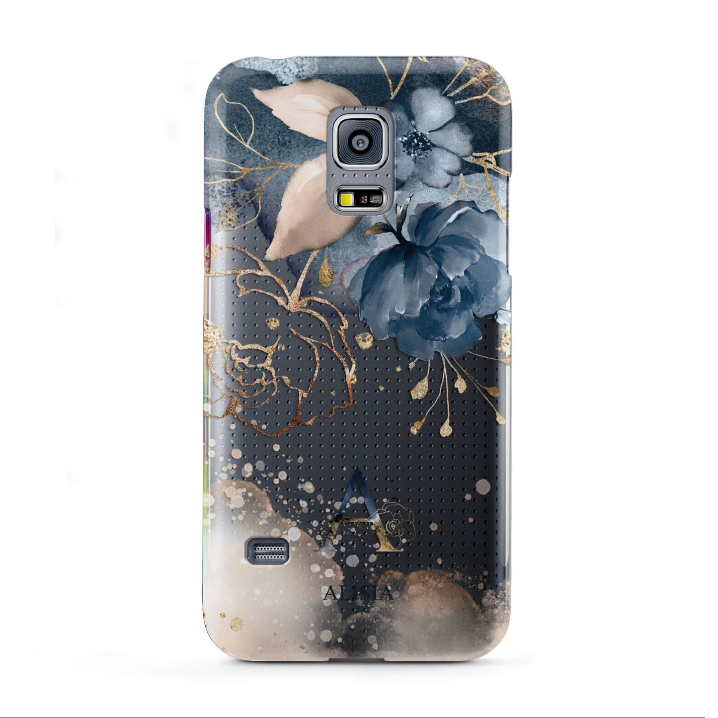 Monogrammed Watercolour Flower Elements Samsung Galaxy S5 Mini Case