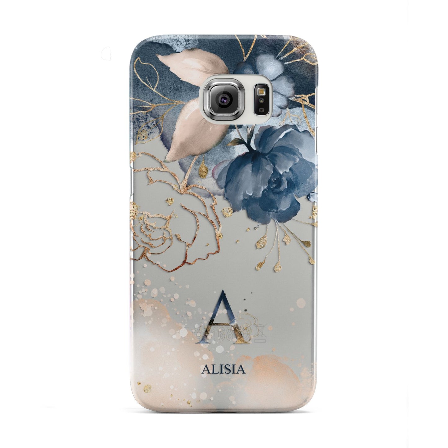 Monogrammed Watercolour Flower Elements Samsung Galaxy S6 Edge Case